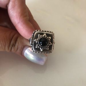 Blackstone square silver ring